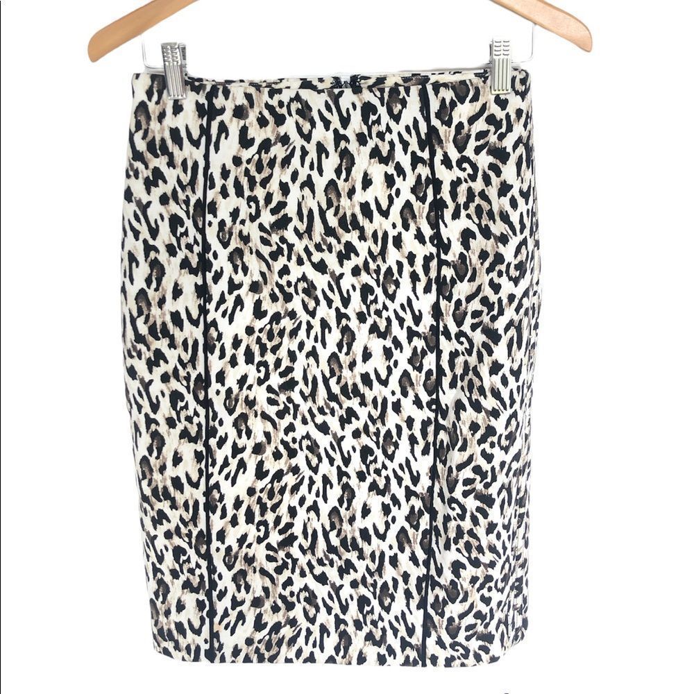 White House Black Market Animal Print Skirt